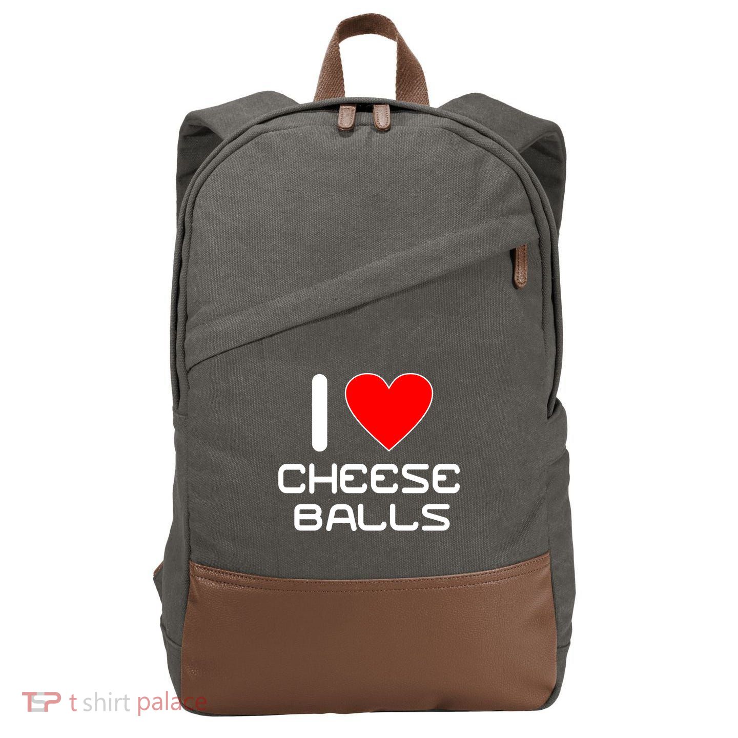 I Heart Cheese Balls Cotton Canvas Backpack