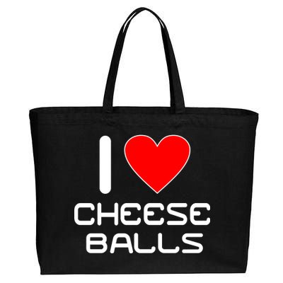 I Heart Cheese Balls Cotton Canvas Jumbo Tote