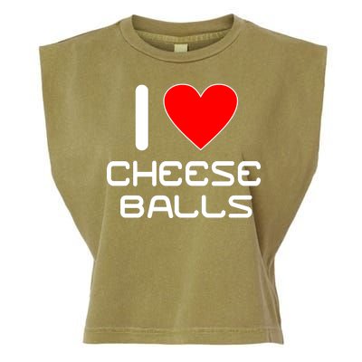 I Heart Cheese Balls Garment-Dyed Women's Muscle Tee