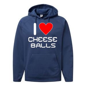 I Heart Cheese Balls Performance Fleece Hoodie