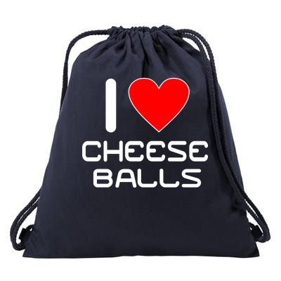 I Heart Cheese Balls Drawstring Bag