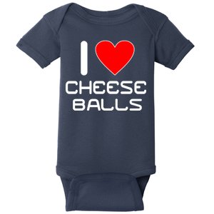 I Heart Cheese Balls Baby Bodysuit