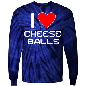 I Heart Cheese Balls Tie-Dye Long Sleeve Shirt