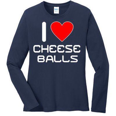 I Heart Cheese Balls Ladies Long Sleeve Shirt