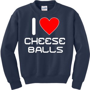 I Heart Cheese Balls Kids Sweatshirt