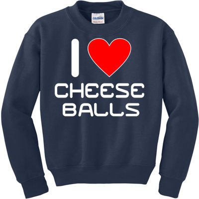 I Heart Cheese Balls Kids Sweatshirt