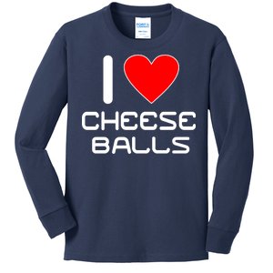 I Heart Cheese Balls Kids Long Sleeve Shirt