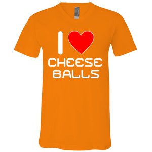 I Heart Cheese Balls V-Neck T-Shirt