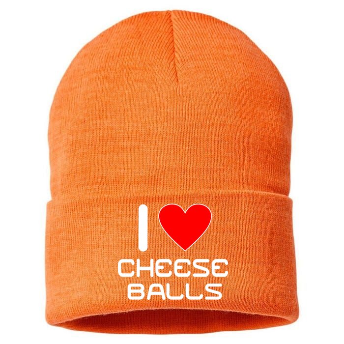 I Heart Cheese Balls Sustainable Knit Beanie