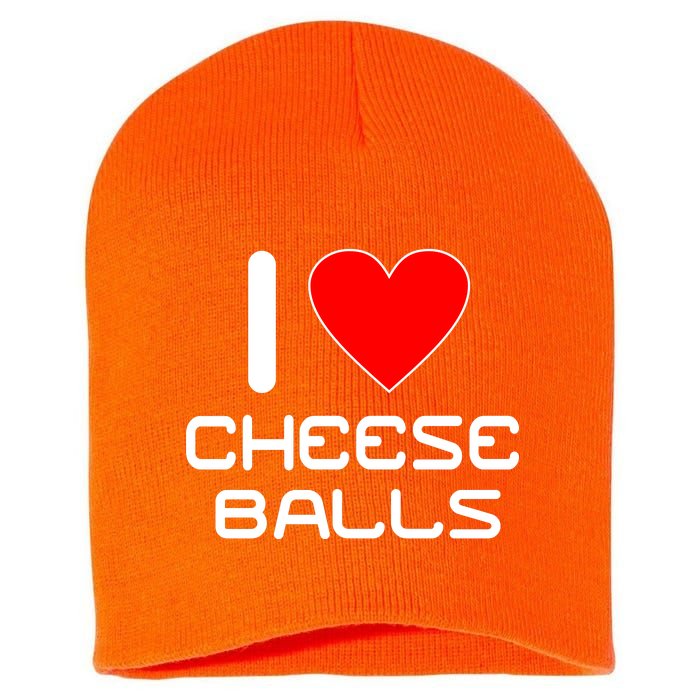 I Heart Cheese Balls Short Acrylic Beanie