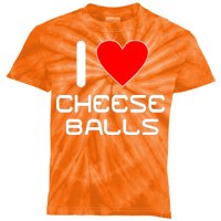 I Heart Cheese Balls Kids Tie-Dye T-Shirt