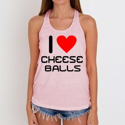 I Heart Cheese Balls Women's Knotted Racerback Tank