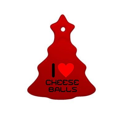 I Heart Cheese Balls Ceramic Tree Ornament