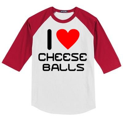 I Heart Cheese Balls Kids Colorblock Raglan Jersey