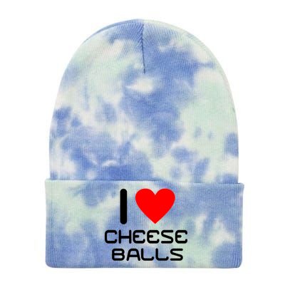 I Heart Cheese Balls Tie Dye 12in Knit Beanie