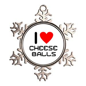 I Heart Cheese Balls Metallic Star Ornament