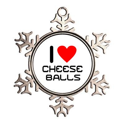 I Heart Cheese Balls Metallic Star Ornament