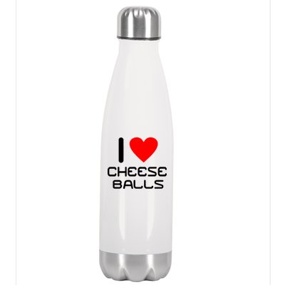 I Heart Cheese Balls Stainless Steel Insulated Water Bottle