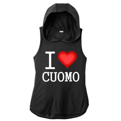 I Heart Cuomo Ladies PosiCharge Tri-Blend Wicking Draft Hoodie Tank