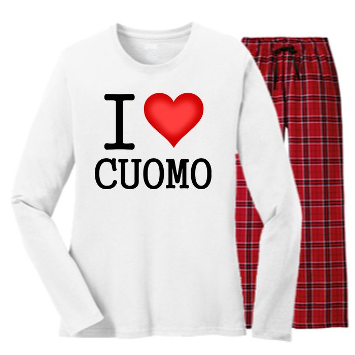 I Heart Cuomo Women's Long Sleeve Flannel Pajama Set 