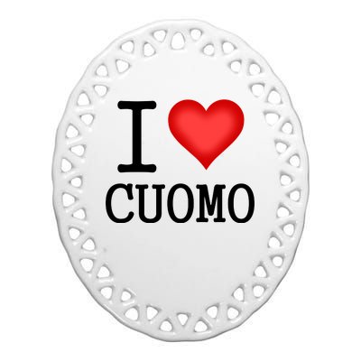 I Heart Cuomo Ceramic Oval Ornament