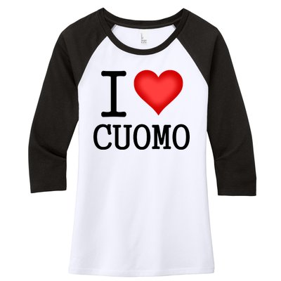 I Heart Cuomo Women's Tri-Blend 3/4-Sleeve Raglan Shirt