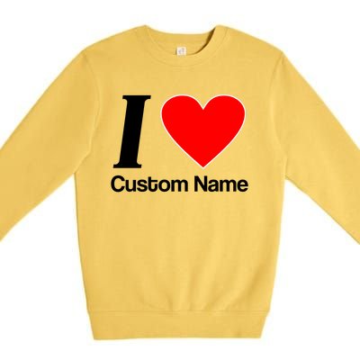 I Heart Custom Name Text Personalize Premium Crewneck Sweatshirt