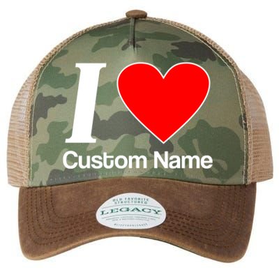 I Heart Custom Name Text Personalize Legacy Tie Dye Trucker Hat