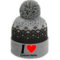 I Heart Custom Name Text Personalize The Baniff Cuffed Pom Beanie