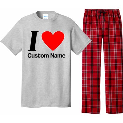 I Heart Custom Name Text Personalize Pajama Set