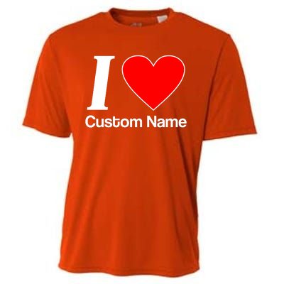 I Heart Custom Name Text Personalize Cooling Performance Crew T-Shirt