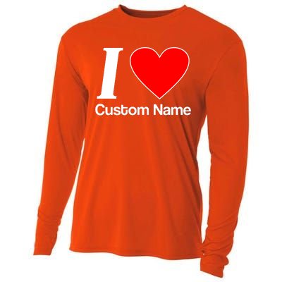 I Heart Custom Name Text Personalize Cooling Performance Long Sleeve Crew