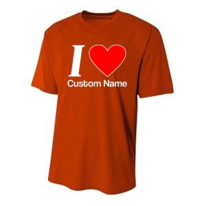 I Heart Custom Name Text Personalize Youth Performance Sprint T-Shirt