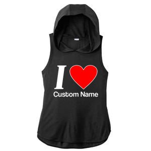 I Heart Custom Name Text Personalize Ladies PosiCharge Tri-Blend Wicking Draft Hoodie Tank