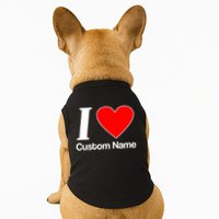 I Heart Custom Name Text Personalize Doggie Tank