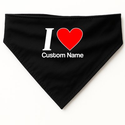 I Heart Custom Name Text Personalize USA-Made Doggie Bandana