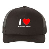 I Heart Custom Name Text Personalize Yupoong Adult 5-Panel Trucker Hat