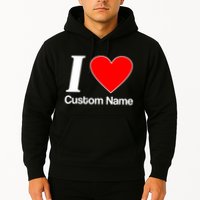 I Heart Custom Name Text Personalize Hoodie