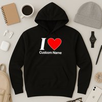 I Heart Custom Name Text Personalize Hoodie
