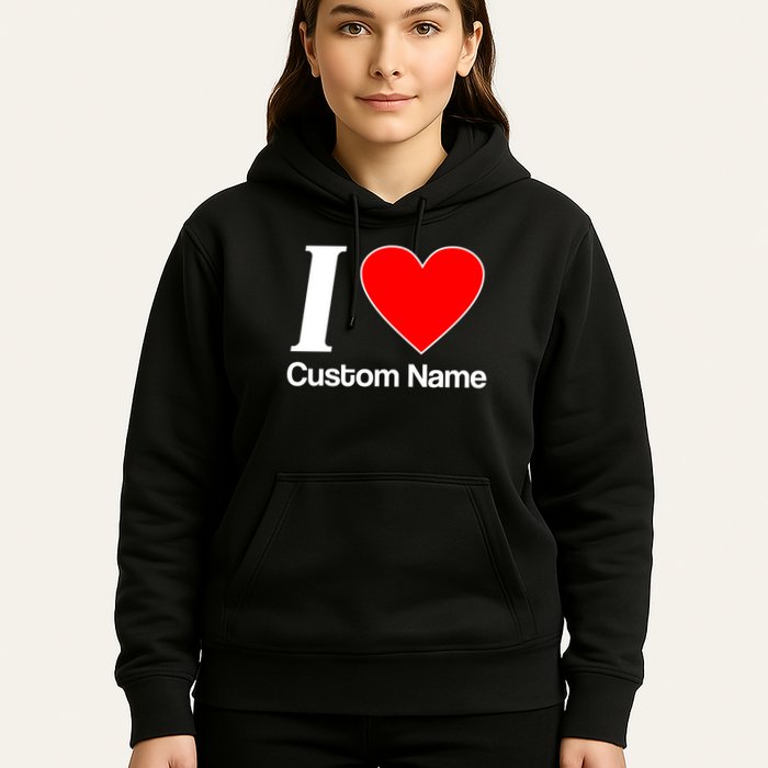 I Heart Custom Name Text Personalize Hoodie