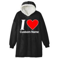 I Heart Custom Name Text Personalize Hooded Wearable Blanket