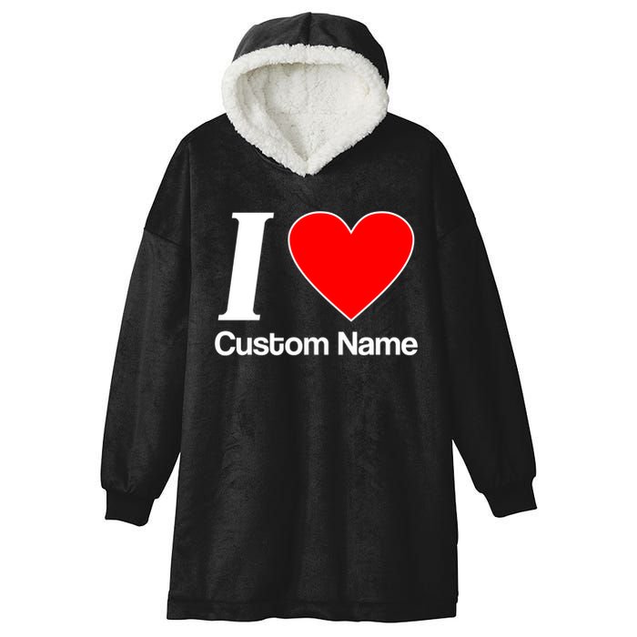 I Heart Custom Name Text Personalize Hooded Wearable Blanket