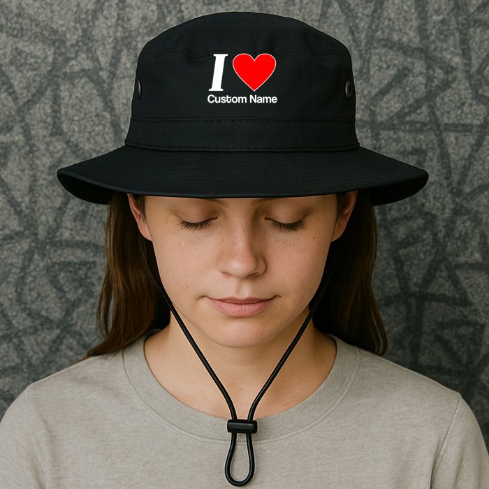 I Heart Custom Name Text Personalize Legacy Cool Fit Booney Bucket Hat