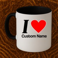 I Heart Custom Name Text Personalize Mug