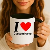 I Heart Custom Name Text Personalize Mug