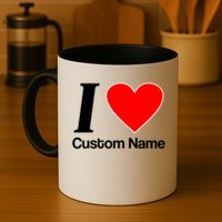 I Heart Custom Name Text Personalize Mug