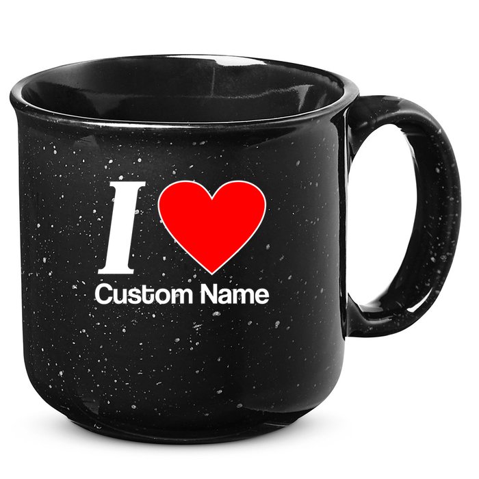 I Heart Custom Name Text Personalize 15oz Campfire Ceramic Mug