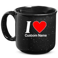 I Heart Custom Name Text Personalize 15oz Campfire Ceramic Mug