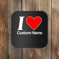 I Heart Custom Name Text Personalize Coaster