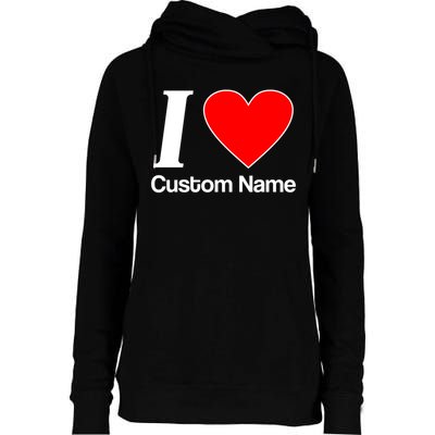 I Heart Custom Name Text Personalize Womens Funnel Neck Pullover Hood